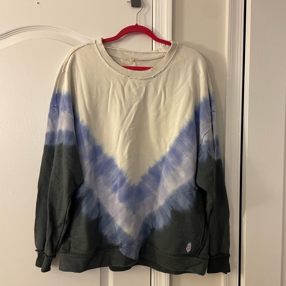 Free People Tie Dye Sweatshirt with Pockets Size Large